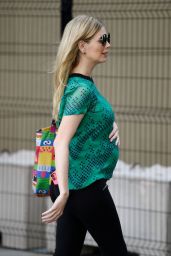 Rachel Riley in a Tight Fitted Green Top at Media City in Salford 06/08/2021