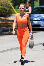 Rita Ora in a Bright Orange Gym Ready Outfit - Los Angeles 06/13/2021