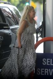 Tori Spelling - Fills Up Her Car With Gas in Beverly Hills 06/16/2021
