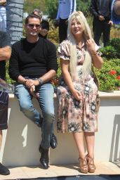 Tori Spelling With Jay Leno at the Concourse D’Elegance in Beverly Hills 06/20/2021