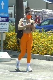 Vanessa Hudgens in Bright Orange Leggings - Lowes in LA 06/01/2021