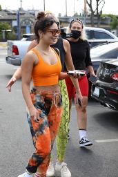 Vanessa Hudgens in Orange Workout Gear - West Hollywood 06/29/2021