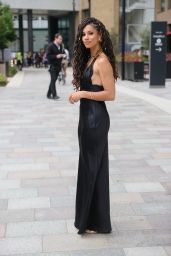 Vick Hope in Black Satin Dress - London 06/06/2021