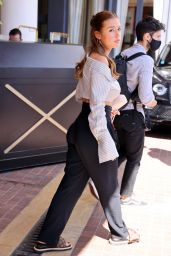 Adèle Exarchopoulos Wearing Louis Vuitton Slippers - Hotel Majestic in Cannes 07/13/2021