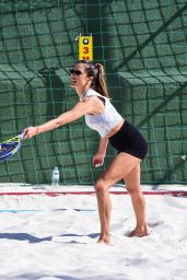 Alessandra Ambrosio - Playing Beach Tennis in Sao Paulo 07/11/2021