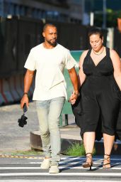 Ashley Graham With Husband Justin Ervin at the Greca in Tribeca, New York 07/19/2021