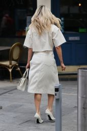 Ashley Roberts in a Bleached Denim Skirt and Matching Jacket - London 07/07/2021