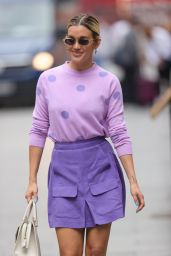 Ashley Roberts in Purple Mini Skirt and Polka Dot Top - London 07/13/2021