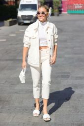 Ashley Roberts in White Denim and Cropped Top - London 07/23/2021