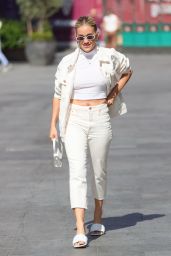 Ashley Roberts in White Denim and Cropped Top - London 07/23/2021