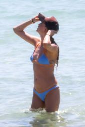 Behati Prinsloo in a Blue and Orange Bikini - Miami Beach 07/03/2021