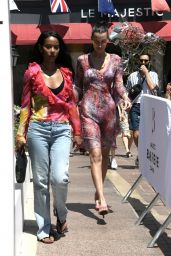 Bella Hadid in a Colorful Print Out in Cannes 07/11/2021
