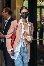 Bella Hadid - Out of the George V Hotel in Paris 07/01/2021