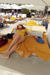 Blanca Blanco in a Yellow Bikini - Beach in Cannes 07/12/2021