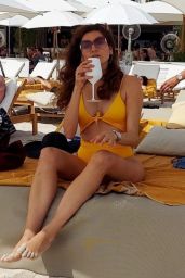 Blanca Blanco in a Yellow Bikini - Beach in Cannes 07/12/2021