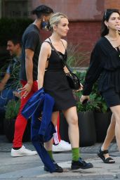 Chloe Fineman in an Open-Back LBD and Prada Loafers - New York 07/18/2021