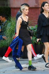 Chloe Fineman in an Open-Back LBD and Prada Loafers - New York 07/18/2021