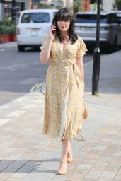 Daisy Lowe in Plunging Floral Dress - Roka Restaurant in Mayfair 07/20/2021