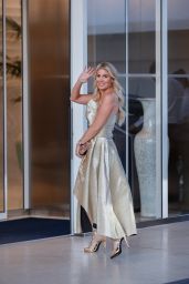 Hofit Golan in a Gold Gown at the Martinez Hotel in Cannes 07/10/2021