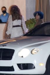 Jennifer Lopez in a White Dress - Out in Hollywood 07/01/2021