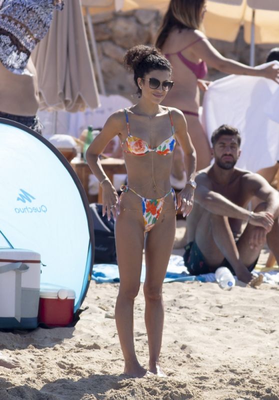 Jessica Aidi in a Colorful Bikini - Ibiza 07/19/2021