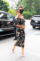 Kate Beckinsale in a Floral Printed Dress - New York City 07/21/2021