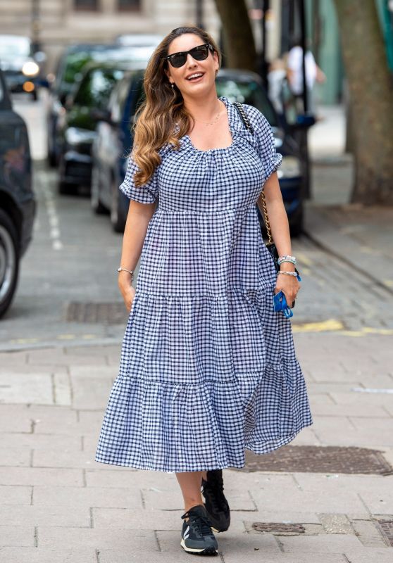 Kelly Brook in a Gingham Dress - London 07/13/2021