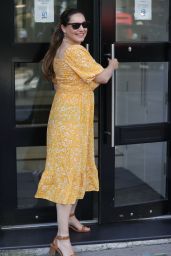 Kelly Brook in Summery Yellow Mode Dress - London 07/02/2021