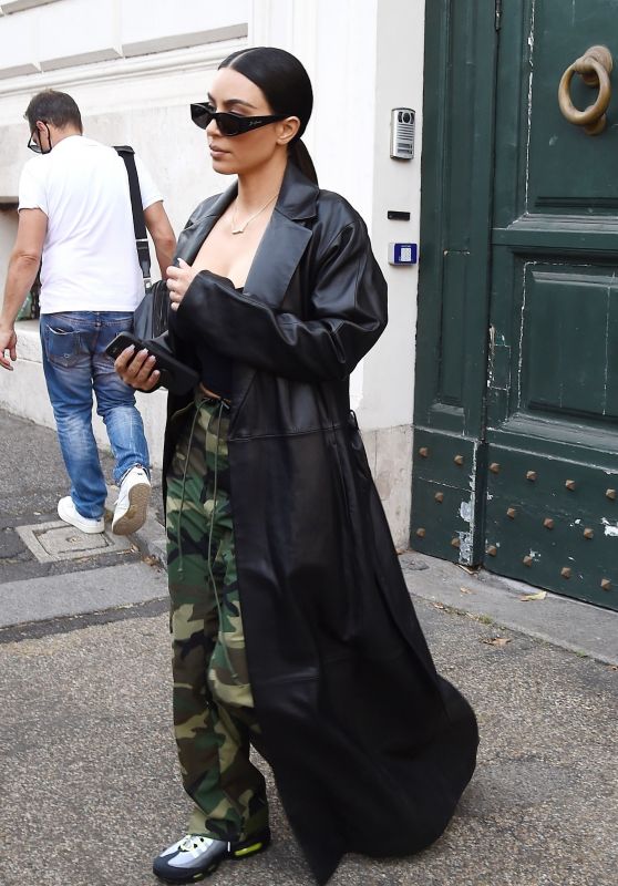 Kim Kardashian Street Style - Leaves Her Hotel in Rome 06/30/2021