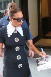 Lady Gaga in a Black Mini Dress - New York 07/30/2021