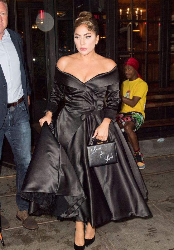 Lady Gaga in a Black Off-the-shoulder Gown - New York 07/02/2021