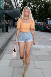 Lottie Moss in a Denim Short Shorts at 180 Strand in London 07/17/2021