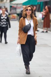 Myleene Klass in a Suede Jacket and Loose Trousers - London 07/10/2021
