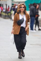Myleene Klass in a Suede Jacket and Loose Trousers - London 07/10/2021