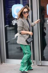 Myleene Klass in Tweed Jacket and Striped Trousers in London 07/07/2021