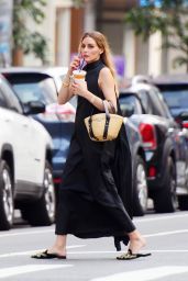 Olivia Palermo in a Black Maxi Dress - New York 07/07/2021