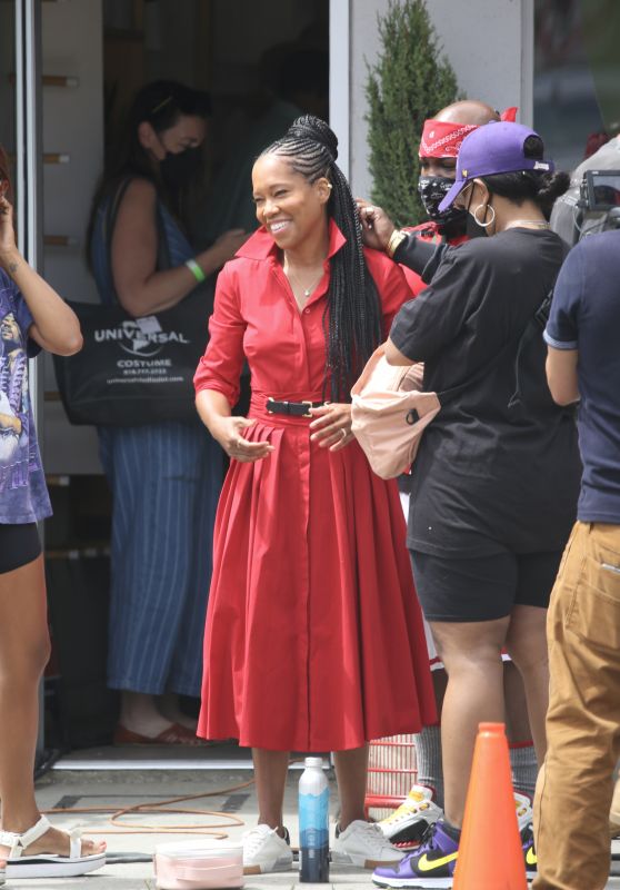Regina King - Filming a Commercial in Los Angeles 07/29/2021