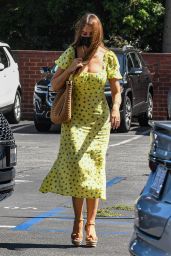 Sofia Vergara Wears a Bright Yellow Dress at Saks Fifth Avenue in Beverly Hills 07/27/2021