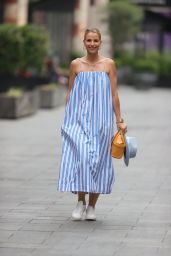 Vogue Williams in Striped Summer Dress - London 07/25/2021