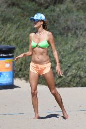 Alessandra Ambrosio in a Green Bikini at the Beach in LA 08/29/2021