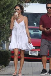 Alessandra Ambrosio in a White Summer Dress - Malibu 08/30/2021