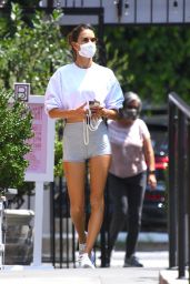 Alessandra Ambrosio Wears Tiny Grey Shorts - Brentwood 08/19/2021