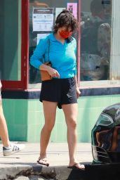 Alia Shawkat in a Pair of Black Shorts and a Blue Top - Los Feliz 08/30/2021