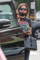 Ashley Benson Wears Foghat Vintage Tee and Ripped Jeans - Los Feliz 08/30/2021