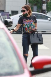 Ashley Benson Wears Foghat Vintage Tee and Ripped Jeans - Los Feliz 08/30/2021
