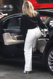 Ashley Roberts in White Denim Jeans and Black Top - London 08/02/2021