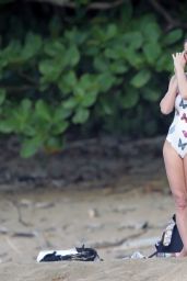 Brie Larson in a butterfly Swimsuit - Hawaii 04/19/2021