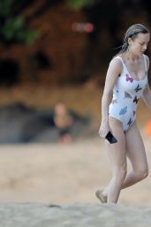 Brie Larson in a butterfly Swimsuit - Hawaii 04/19/2021