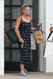 Busy Philipps Wears a Blue Polka Dot Dress - Beverly Hills 08/11/2021