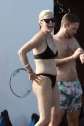 Charlize Theron in a Black Bikini on a Yacht - Aegean Sea 08/03/2021